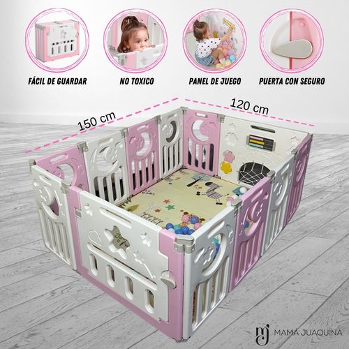 Corral Interactivo Plegable Baby Fortress con Pelotas Celeste