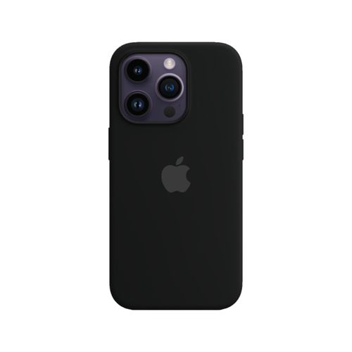 CASE COMPATIBLE CON IPHONE 14 PRO DE SILICONA NEGRO OSCURO