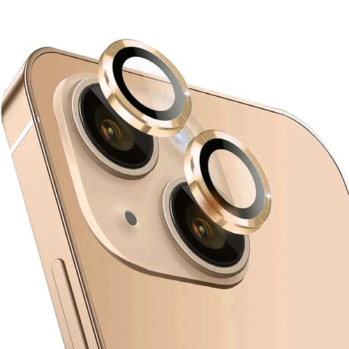 PROTECTOR DE CAMARA METALICO COMPATIBLE CON IPHONE 13-13 MINI GOLD