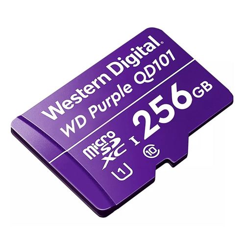 Memoria micro SD 256GB WD purpura class 10 SC QD101 para Camaras de videovigilancia