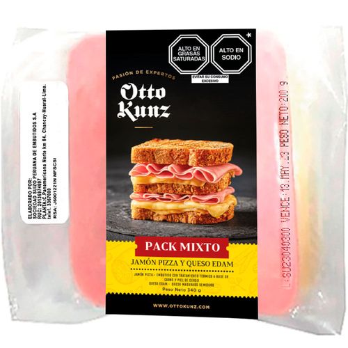 Pack Mixto Jamón Pizza y Queso Edam OTTO KUNZ Paquete 340g