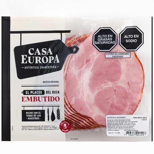 Bondiola Ahumada CASA EUROPA Paquete 200g