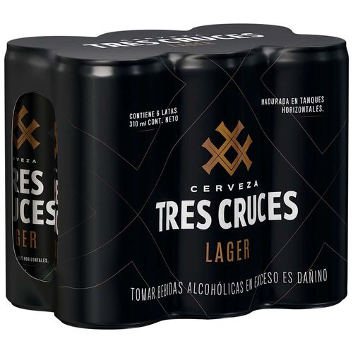 Cerveza TRES CRUCES Lata 310ml Paquete 6un