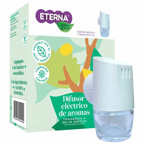 Ambientador Eléctrico ETERNA Fragancia Selva Mística Apto + Rpto de 21ml