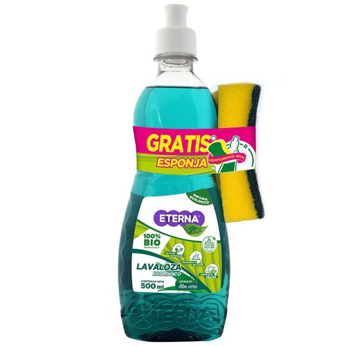 Lavavajilla Líquida ETERNA 100% Bio Botella 500ml + Esponja