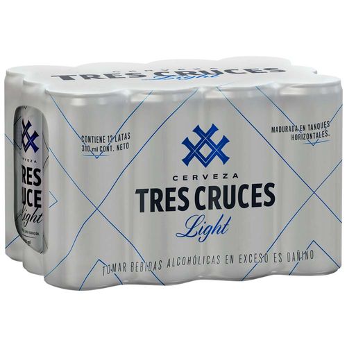 Cerveza Light TRES CRUCES Lata 310ml Paquete 12un