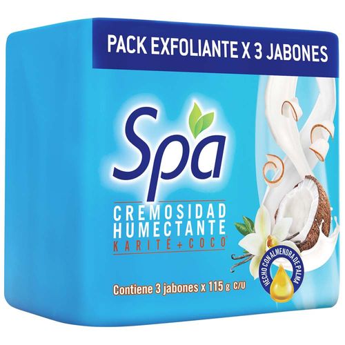 Jabón de Tocador SPA Humectante 115g Paquete 3un