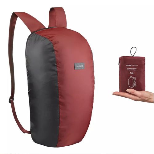 MOCHILA PLEGABLE DE MONTAÑA T TREKKING VIAJE COMPACTO MARRÓN 10L