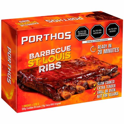 Costillas Barbecue St Louis PORTHOS Caja 500g