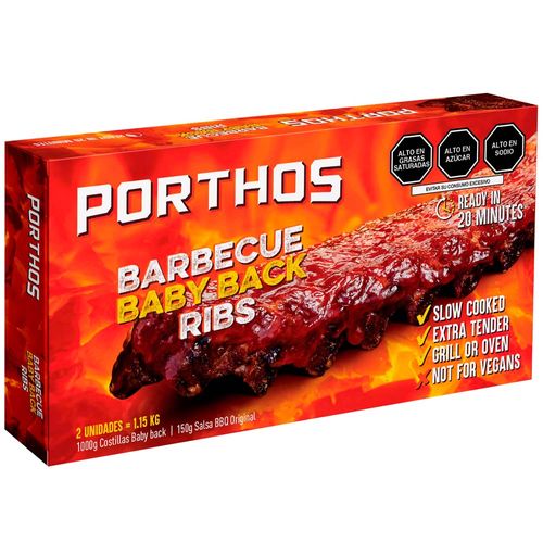 Costillas Barbecue Baby Back PORTHOS Caja 1Kg