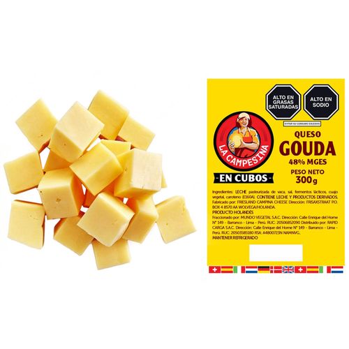 Queso Gouda en Cubos CAMPESINA Paquete 300g