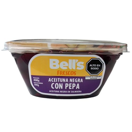 Aceituna Negra con Pepa BELL'S Táper 280g
