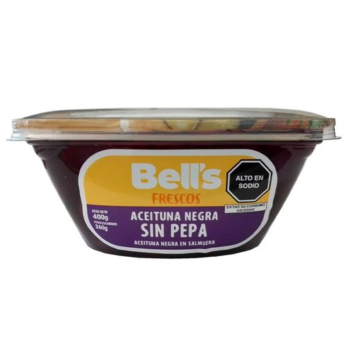 Aceituna Negra sin Pepa BELL'S Táper 260g