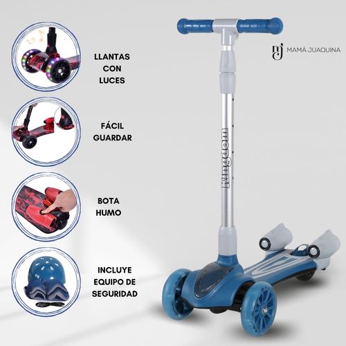 SCOOTER PARA NIÑOS EFECTO BOTA HUMO «KINGDOM I» AZUL