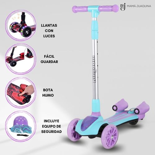 SCOOTER PARA NIÑOS EFECTO BOTA HUMO «KINGDOM I» LILA