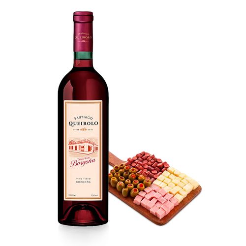 Pack Tabla Piqueo Tradicional BELL'S + Vino Rosé SANTIAGO QUEIROLO Botella 750ml