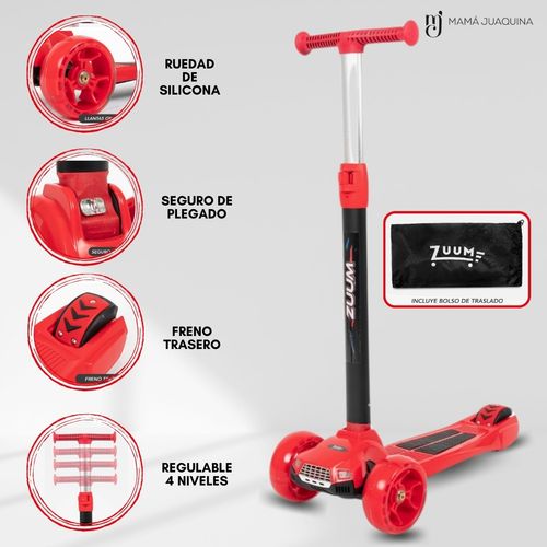 SCOOTER PARA NIÑOS MUSICAL «ZUUM S36» ROJO