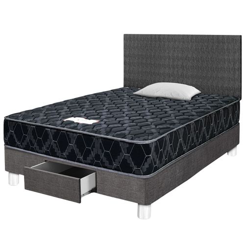 Dormitorio PARAISO Consul Black con Cajones 1.5 Plazas + Almohadas + Protector