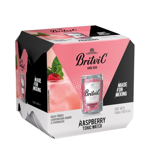 Agua Tónica BRITVIC Raspberry Lata 150ml Paquete 4un