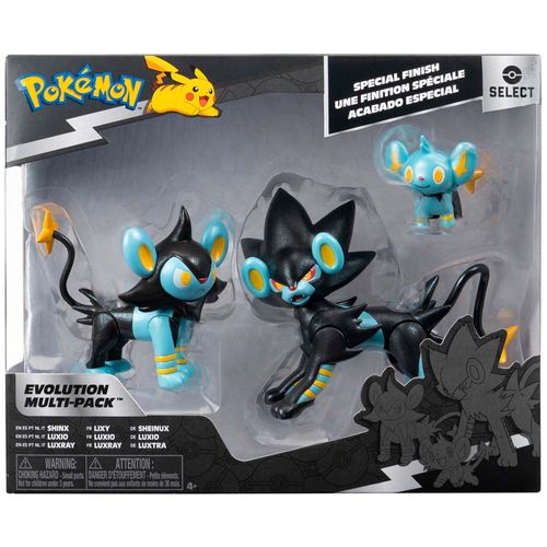 Figuras POKÉMON Multipack Evolución Pack 3un  (Shinx, Luxio y Luxray) PKW3217