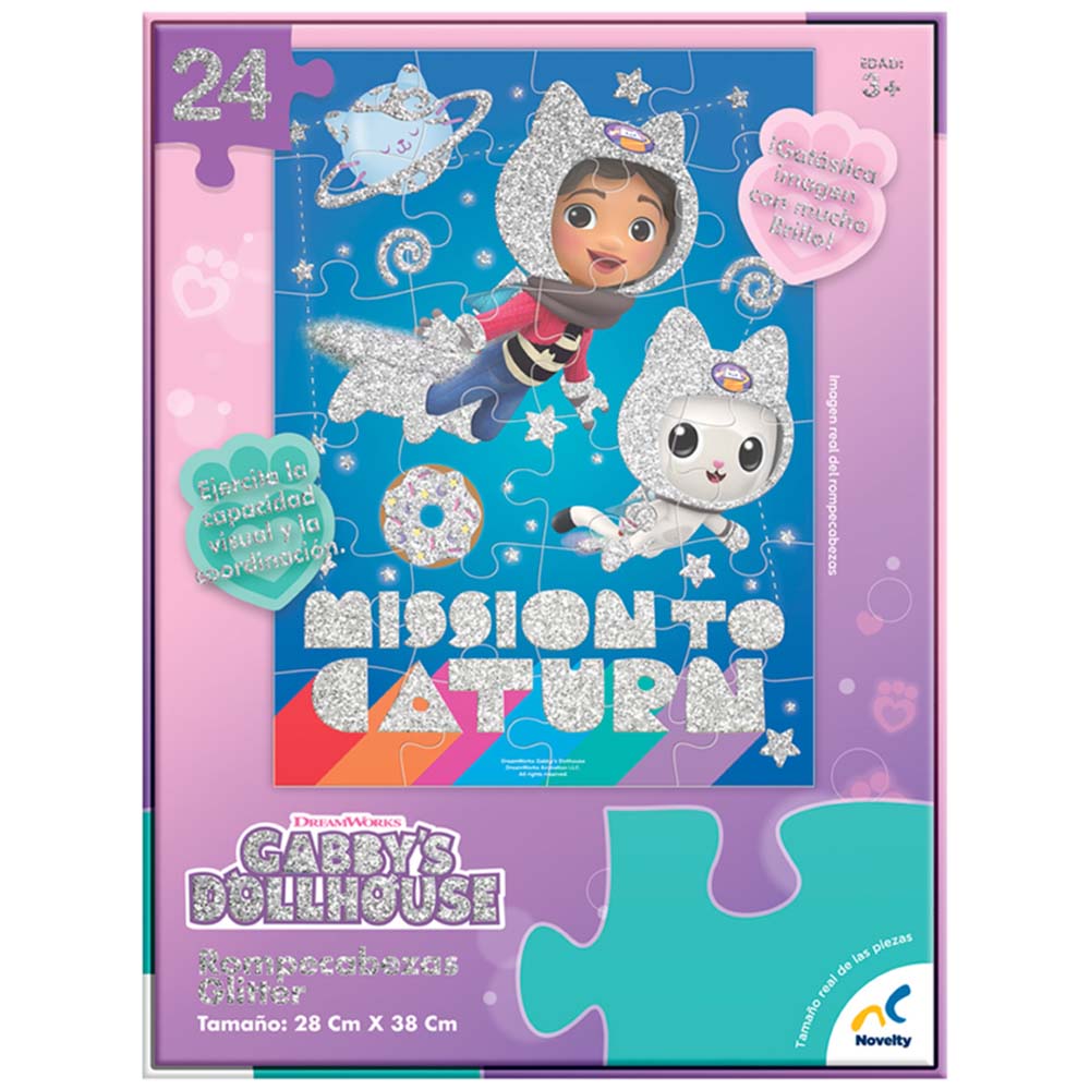 Rompecabezas GABBYS DOLLHOUSE Glitter 24 Piezas JCA-4059 - Shopstar