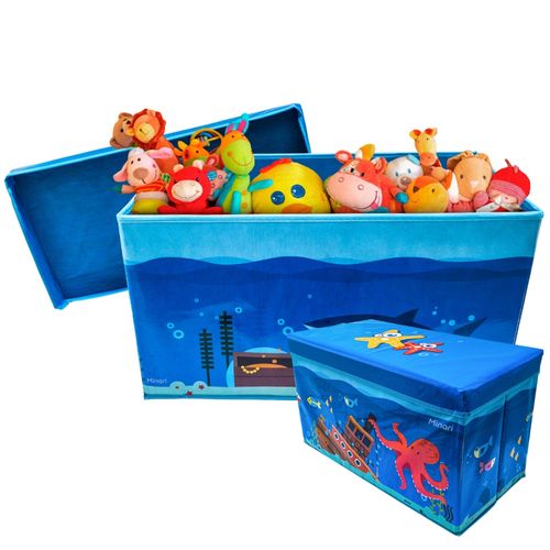 Caja Puff Organizador con Tapa de Juguetes para Niños Tiburón 595V
