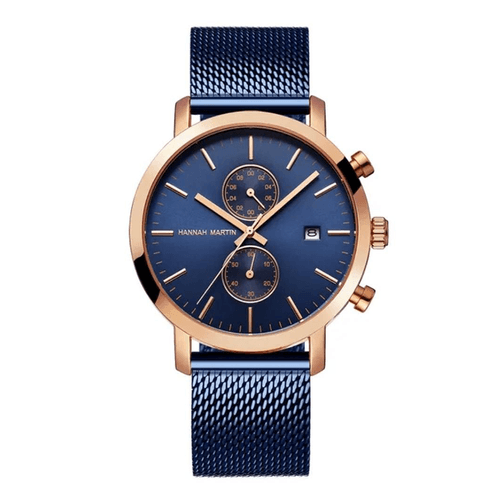 Reloj Hannah Martin Acero Oro Rosa y Azul HAN-25