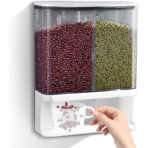 Dispensador adhesivo de 2 divisiones para cereales menestras 3000ML