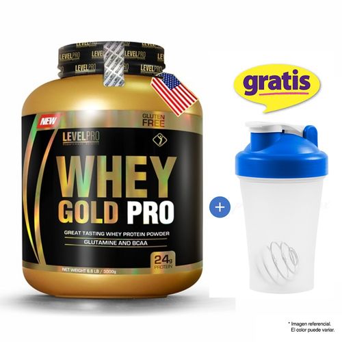 Proteína Level Pro Whey Gold Pro 3 kg Vainilla + Shaker