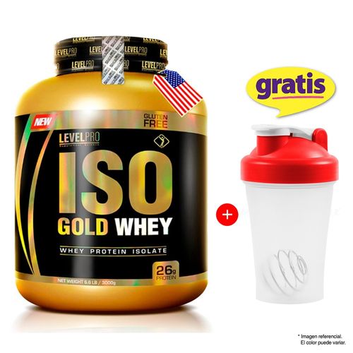 Proteína Level Pro Iso Gold Whey 3kg Vainilla + Shaker