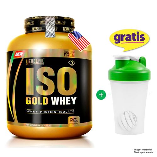 Proteína Level Pro Iso Gold Whey 3kg Chocolate + Shaker