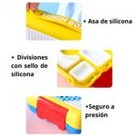 Taper-lonchera-hermetica-de-4-divisiones-con-500-piezas-de-lego-para-niños-Azul-con-amarillo