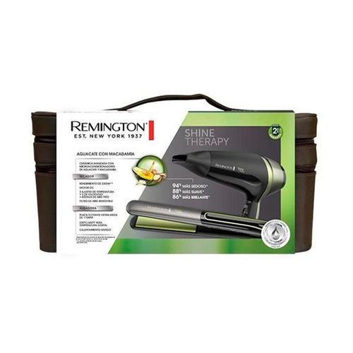 Combo Secadora Cabello S12A Remington Alisador D13A  Shine Therapy