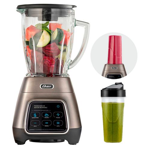 Licuadora Oster Tecnología Reversible y vaso Blend-N-Go BLSTPYG1312XBG