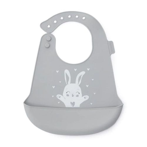 Babero De Silicona Maternelle Conejito Plomo