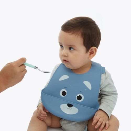 Babero De Silicona Maternelle Osito Azul