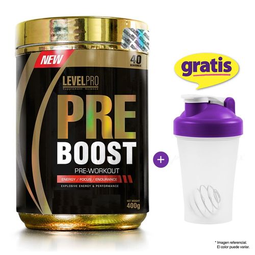 Level Pro Pre- Entreno Pre Boost 400gr Fruit Punch + Shaker