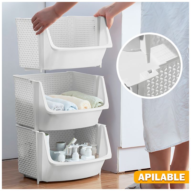 Caja-Organizador-Cesta-Apilable-Verdulero-Frutero-U80-Blanco-X4