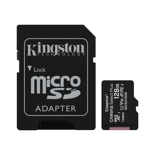 MEMORIA MICRO SD KINGSTON CANVAS SELECT PLUS 128GB CON ADAPTADOR SD