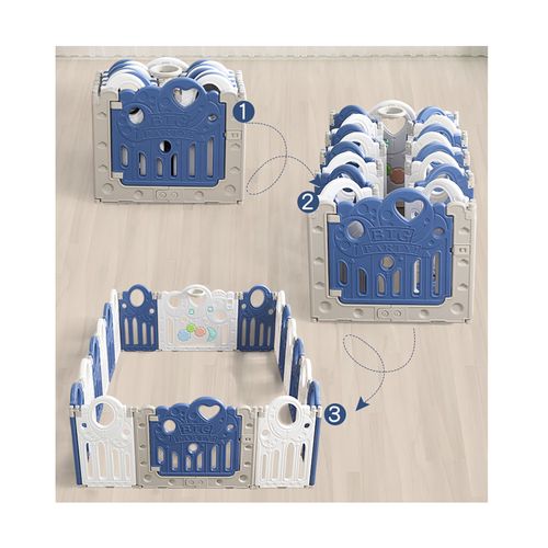 Corral de Juegos para Niño Blanco con Azul