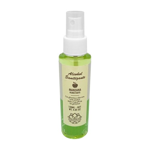 Alcohol Sanitizante Manzana Mantra 120ml para Manos