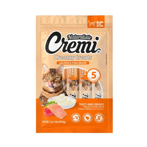 Snack para Gatos Naturalistic Cremi Salmón y Atún 60gr