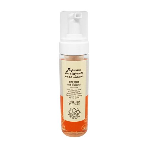 Espuma Sanitizante sin Alcohol para Manos Naranja Mantra 210ml