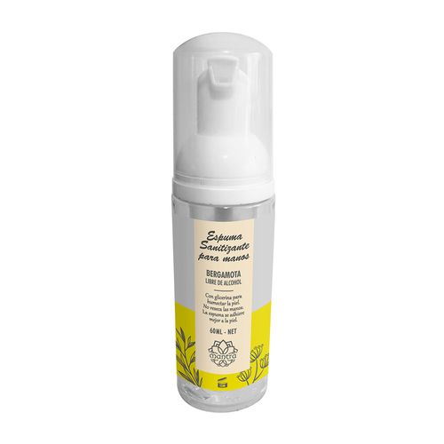 Espuma Sanitizante sin Alcohol para Manos Bergamota Mantra 60ml