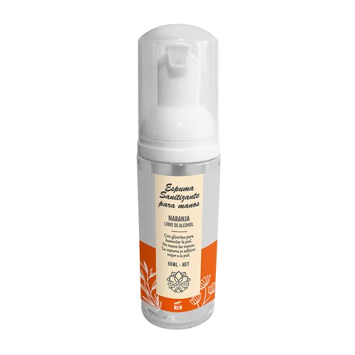 Espuma Sanitizante sin Alcohol para Manos Naranja Mantra 60ml