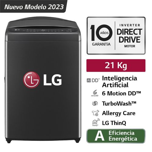 LAVADORA LG 21KG AI DD WT21PBVS6 NEGRO