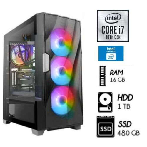 Computadora PC Intel Core i7-10TH RAM 16GB Disco 1TB SSD 240GB