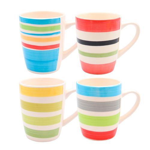 Set de Mugs de Rayas x4 On Off