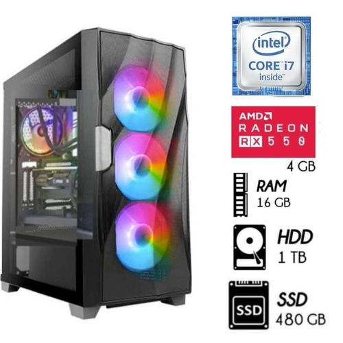 Desktop Gamer Intel Core I7 3.2 Ghz Ram 16GB Disco 1TB Video RX 550 4GB