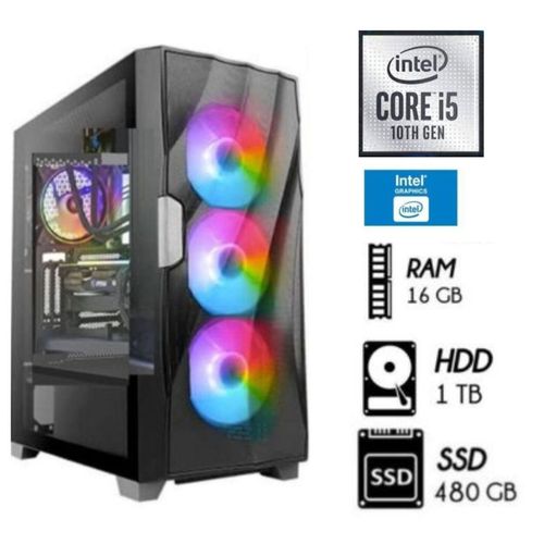 Computadora PC Intel Core i5-10TH RAM 16GB Disco 1TB SSD 240GB